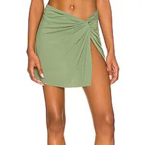 New Vix Swimwear Karen Mini Skirt Pareo Skirt Olive Swim Beach Cover-Up NWT